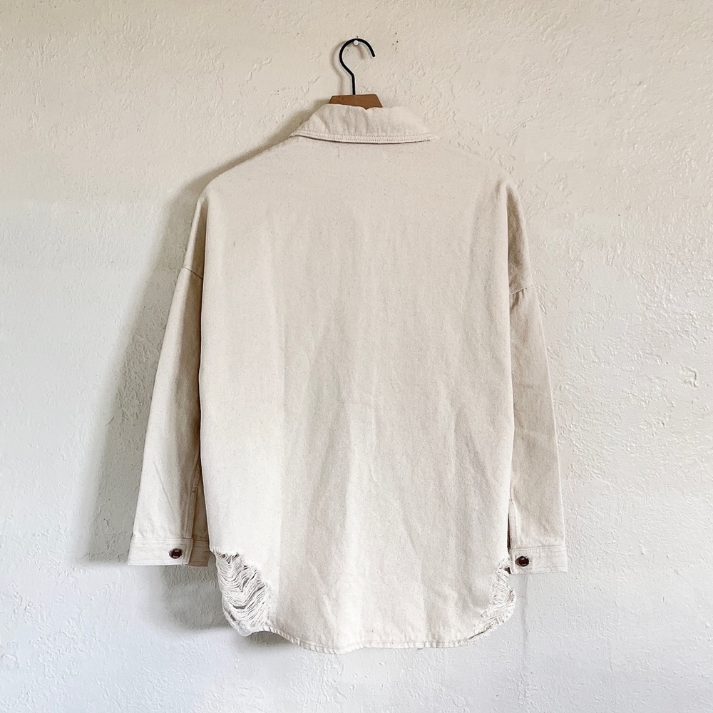Zara Ripped Oversized Overshirt - Picture 6 of 7